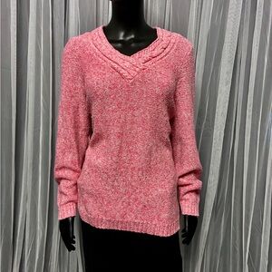 Croft & Barrow Women's Pink V-Neck Sweater